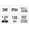 Zseblámpa CREE XPE LED-es fém fekete állítható fókusszal 2xC YATO