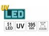 YATO Elemes UV zseblámpa + szemüveg 3 x AA
