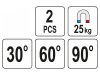 YATO Hegesztési munkadarabtartó mágnes 30-60-90°/25 kg (2 db/cs)