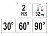 YATO Hegesztési munkadarabtartó mágnes 30-60-90°/32 kg (2 db/cs)