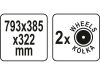 YATO Kerekes szerszámosláda szorító sínnel 793 x 385 x 322 mm