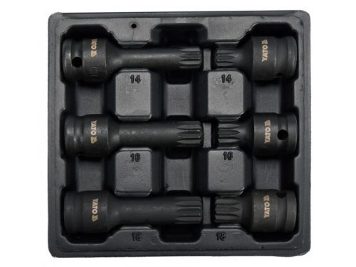 YATO Gépi bit dugókulcs készlet 6 részes Spline 1/2" M14-M18 CrMo