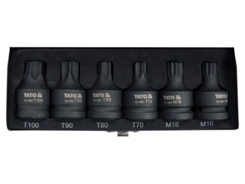 YATO Gépi bit dugókulcs készlet 6 részes Torx és Spline 3/4" CrMo