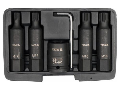 YATO Gépi bit dugókulcs készlet 6 részes Spline 3/4" M12-M18 CrMo