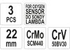 YATO Lambdaszonda kulcs készlet 3 részes 22 mm CrMo