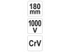 YATO Oldalcsípő fogó 180 mm 1000 V-ig szigetelt