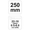 YATO Blankoló fogó 250 mm/0,5-6 mm2 rugós