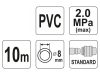 YATO Pneumatikus tömlő gyorscsatlakozóval 8 mm x 10 m, 2,0 MPa