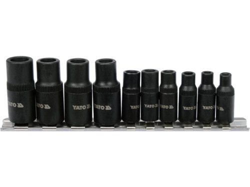 YATO Menetfúró dugókulcs adapter készlet 10 részes 1/4", 3/8"