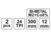 YATO Fémfűrészlap kézi 300/12 mm 24 TPI bimetál (2 db)