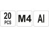 YATO Alumínium szegecsanya M4 (20 db/cs)