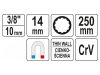 YATO Gyertyakulcs extra hosszú 3/8" 14 mm / 250 mm mágneses CrV