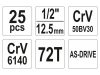 YATO Dugókulcs készlet 25 részes 1/2" 10-32 mm CrV