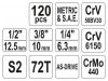 YATO Dugókulcs készlet 120 részes 1/4", 3/8", 1/2" CrV