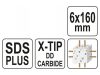 YATO Kőzetfúró 6 x 160/100 mm négyélű SDS-Plus