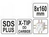 YATO Kőzetfúró 8,0 x 160/100 mm négyélű SDS-Plus