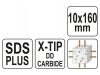 YATO Kőzetfúró 10 x 160/100 mm négyélű SDS-Plus
