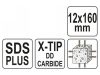 YATO Kőzetfúró 12 x 160/100 mm négyélű SDS-Plus