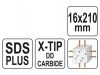 YATO Kőzetfúró 16 x 210/150 mm négyélű SDS-Plus