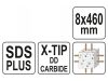 YATO Kőzetfúró 8,0 x 460/375 mm négyélű SDS-Plus