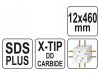 YATO Kőzetfúró 12 x 460/375 mm négyélű SDS-Plus