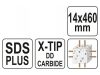 YATO Kőzetfúró 14 x 460/375 mm négyélű SDS-Plus