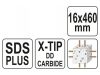 YATO Kőzetfúró 16 x 460/375 mm négyélű SDS-Plus
