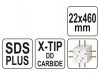 YATO Kőzetfúró 22 x 460/375 mm négyélű SDS-Plus