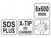 YATO Kőzetfúró 6 x 600/525 mm négyélű SDS-Plus