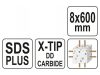 YATO Kőzetfúró 8 x 600/525 mm négyélű SDS-Plus