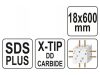 YATO Kőzetfúró 18 x 600/525 mm négyélű SDS-Plus