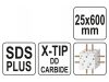 YATO Kőzetfúró 25 x 600/525 mm négyélű SDS-Plus