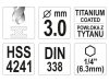 YATO Csigafúró 3,0 x 81/33 mm HSS-TiN bit befogású