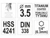 YATO Csigafúró 3,5 x 90/39 mm HSS-TiN bit befogású
