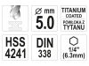 YATO Csigafúró 5,0 x 106/52 mm HSS-TiN bit befogású