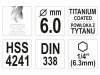 YATO Csigafúró 6,0 x 113/57 mm HSS-TiN bit befogású