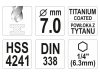 YATO Csigafúró 7,0 x 109/69 mm HSS-TiN bit befogású