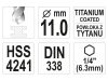 YATO Csigafúró 11,0 x 142/94 mm HSS-TiN bit befogású