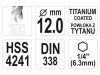 YATO Csigafúró 12,0 x 151/101 mm HSS-TiN bit befogású