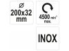 YATO Körkefe 200 x 32 mm szűkítőgyűrűkkel inox