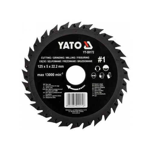 Ráspolyos vágótárcsa durva #1 125 mm YATO