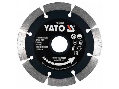 YATO Gyémánt vágókorong 115 x 1,8 x 10 x 22,2 mm szegmentált