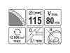 YATO Gyémánt vágókorong 115 x 2,1 x 5,3 x 22,2 mm folytonos