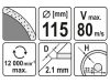 YATO Gyémánt vágókorong 115 x 2,1 x 5,3 x 22,2 mm folytonos