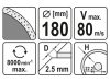 YATO Gyémánt vágókorong 180 x 2,5 x 5,3 x 22,2 mm folytonos