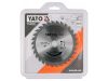YATO Fűrésztárcsa fához 140 x 20 x 2,0 mm / 30T