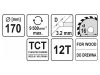 YATO Fűrésztárcsa fához 170 x 16 x 2,2 mm / 12T