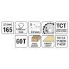 YATO Fűrésztárcsa fához 165 x 16 x 1,5 mm / 60T