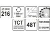 YATO Fűrésztárcsa fához 216 x 30 x 2,2 mm / 48T