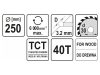 YATO Fűrésztárcsa fához 250 x 30 x 2,2 mm / 40T